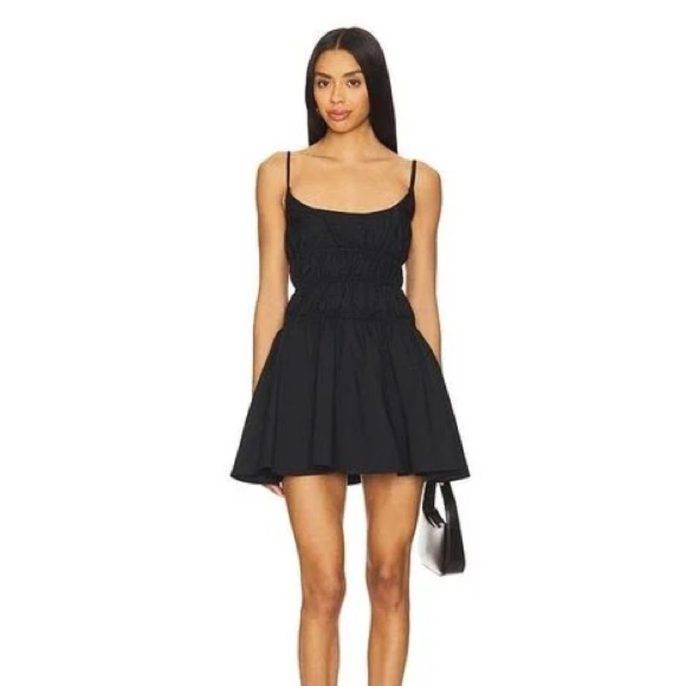 Tularosa Women's Donna Black Fit & Flare Smocked Mini Dress Size XS